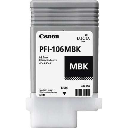 Cartucho de Tinta Matte Black Canon PFI-106BK 130mL para Impresoras iPF6300 iPF6400