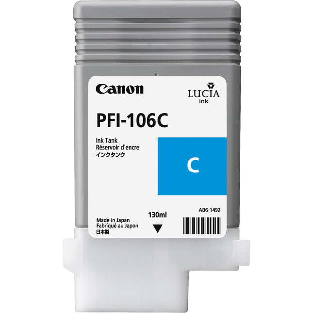 Canon PFI-106C Cartucho de Tinta Cian 130mL para impresoras imagePROGRAF