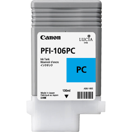 Canon PFI-106PC Cartucho de Tinta Foto Cian 130mL para Impresoras iPF6300 iPF6450