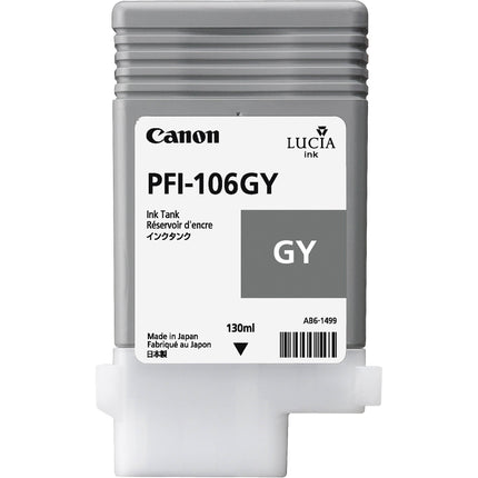 Canon PFI-106GY Cartucho de Tinta Gris 130mL para impresoras imagePROGRAF