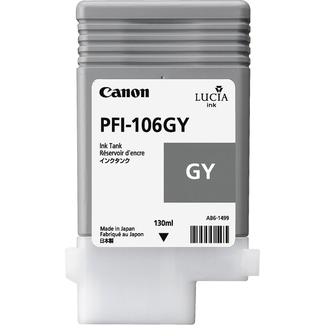 Canon PFI-106GY Cartucho de Tinta Gris 130mL para impresoras imagePROGRAF