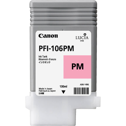 Canon PFI-106PM Cartucho de Tinta Foto Magenta 130mL para Impresoras iPF6300 iPF6450