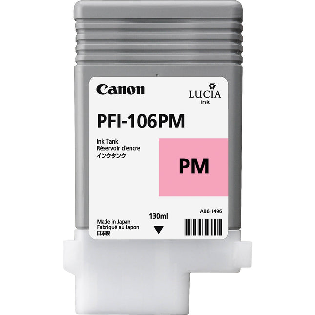 Canon PFI-106PM Cartucho de Tinta Foto Magenta 130mL para Impresoras iPF6300 iPF6450