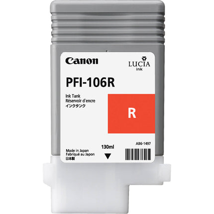 Canon PFI-106R Cartucho de Tinta Roja 130mL para impresoras imagePROGRAF