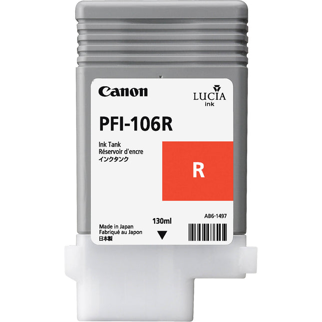 Canon PFI-106R Cartucho de Tinta Roja 130mL para impresoras imagePROGRAF