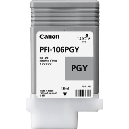 Canon PFI-106PGY Cartucho de Tinta Gris Foto 130mL para impresoras imagePROGRAF