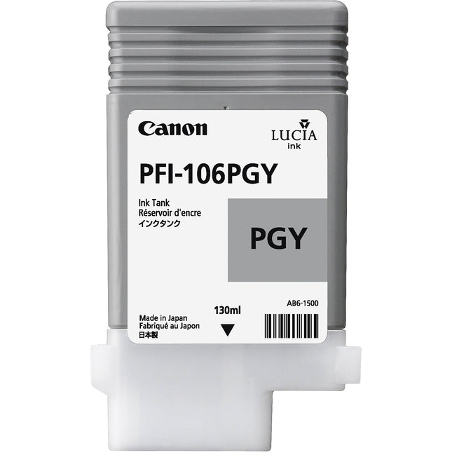 Canon PFI-106PGY Cartucho de Tinta Gris Foto 130mL para impresoras imagePROGRAF