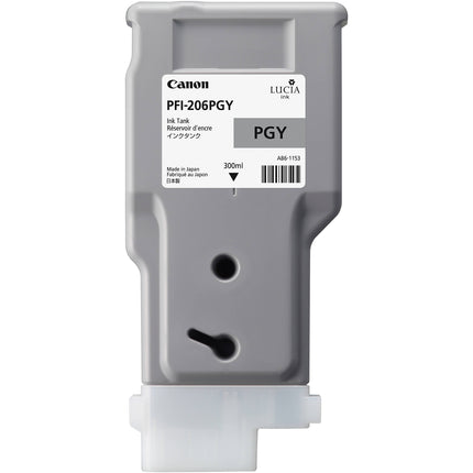 Canon PFI-206 Cartucho Tinta Foto Gris 300 ml para impresoras imagePROGRAF iPF6400 iPF6400S iPF6450