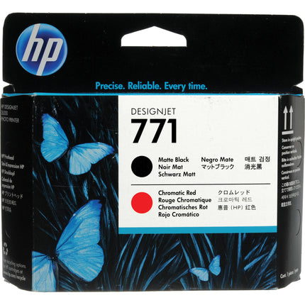 Cartucho de impresión HP 771 Negro Mate y Rojo para Designjet Z6200