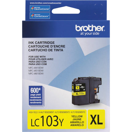 Brother LC103Y Innobella Cartucho de Tinta Amarillo de Alta Capacidad compatible con impresoras Brother