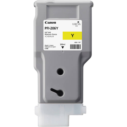 Cartucho de tinta Canon PFI-206 amarillo 300 ml para impresoras imagePROGRAF iPF6400 iPF6400S iPF6450