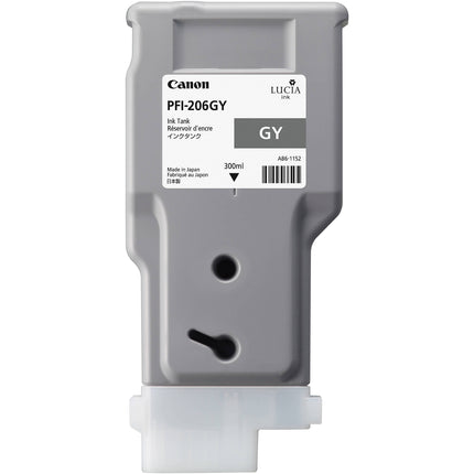 Canon PFI-206 Cartucho de Tinta Gris 300 ml para impresoras imagePROGRAF iPF6400 iPF6400S iPF6450