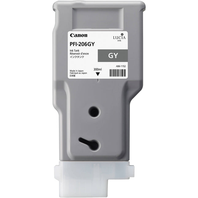 Canon PFI-206 Cartucho de Tinta Gris 300 ml para impresoras imagePROGRAF iPF6400 iPF6400S iPF6450
