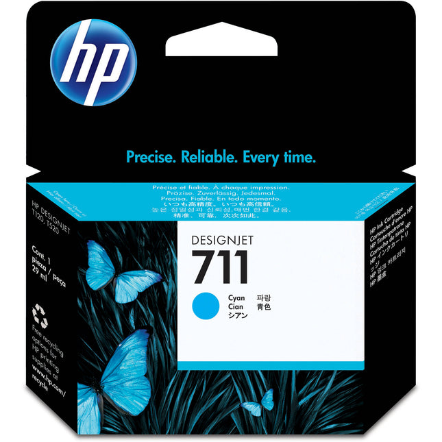 Cartucho de tinta HP 711 cyan 29 mL para impresoras Designjet T120 24" T520 36"