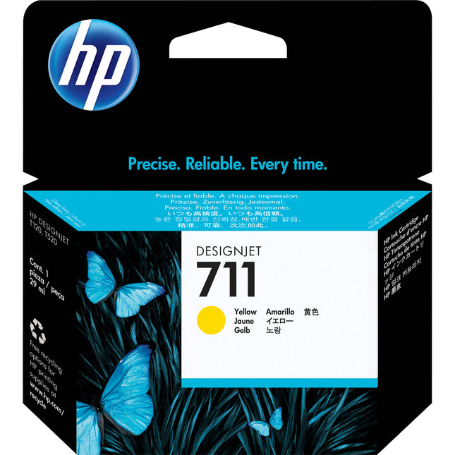 Cartucho de tinta amarillo HP 711 29mL para impresoras Designjet T120 y T520
