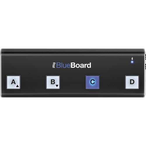 IK Multimedia iRig BlueBoard Pedalera MIDI Bluetooth 10m Alcance 4 Pads Iluminados