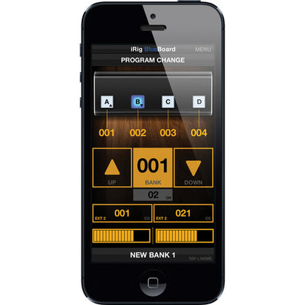 IK Multimedia iRig BlueBoard Pedalera MIDI Bluetooth 10m Alcance 4 Pads Iluminados