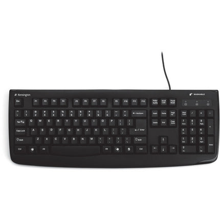 Kensington Pro Fit Teclado USB Lavable Negro 104 Teclas Antimicrobiano