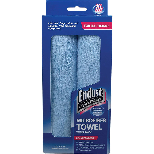 Endust Microfiber Toalla de Microfibra Pack de 2 XL para Pantallas