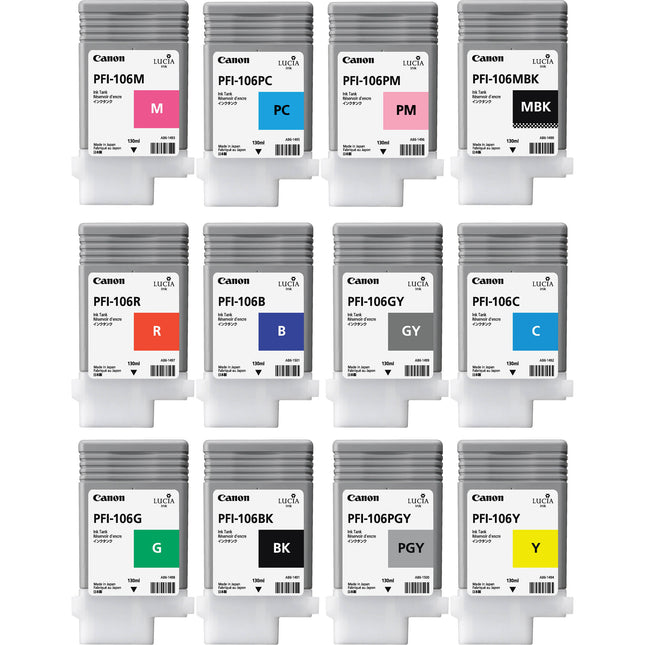 Canon PFI-106 Kit de Tinta 12 Colores 130mL para Impresoras Inkjet