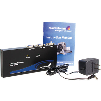 StarTech Divisor VGA 2 Puertos Alta Resolución 350 MHz 2048x1536 64m Negro