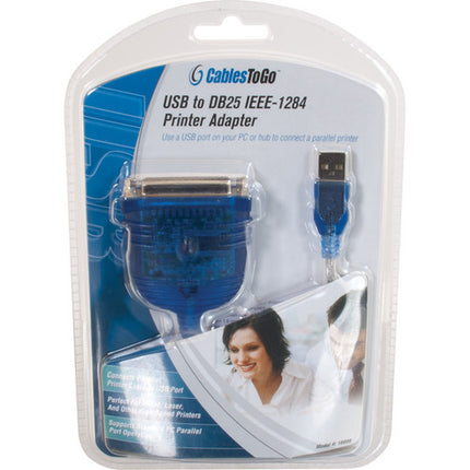 C2G Cable Adaptador USB a DB25 IEEE-1284 Paralelo para Impresora 1.8m