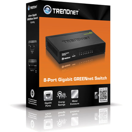 TRENDnet TEG-S82g Switch Gigabit 8 Puertos 16 Gbps Metal Robust