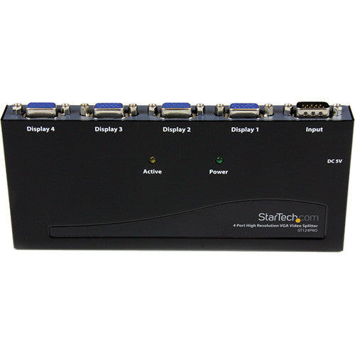 StarTech Splitter VGA 4 puertos alta resolución 2048 x 1536 350 MHz negro