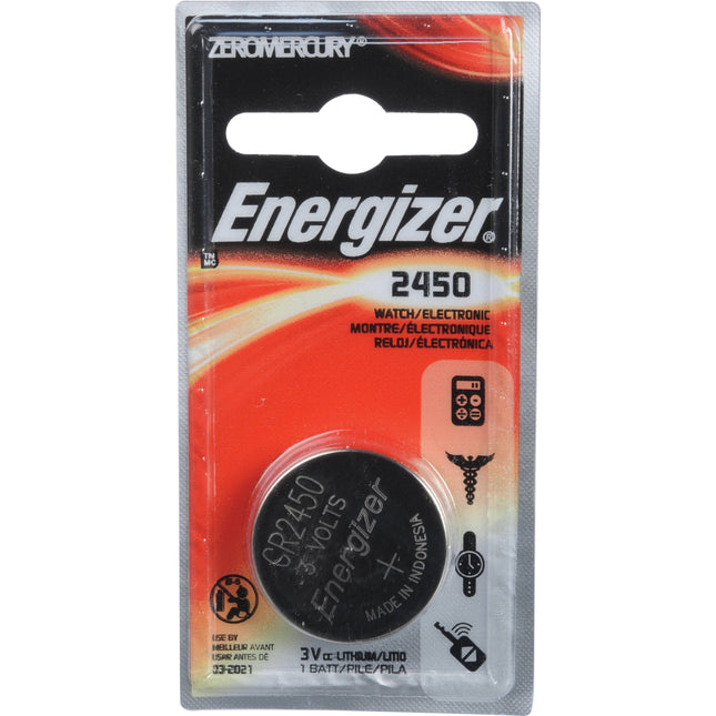 Pila de Litio Energizer CR2450 Tipo Moneda para Electrónica