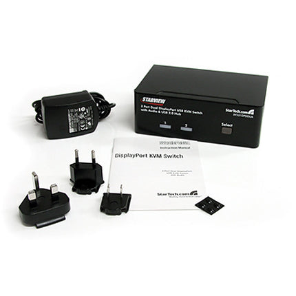 StarTech Switch KVM USB 2 Puertos Dual DisplayPort Audio 2560x1600 7.1 canales