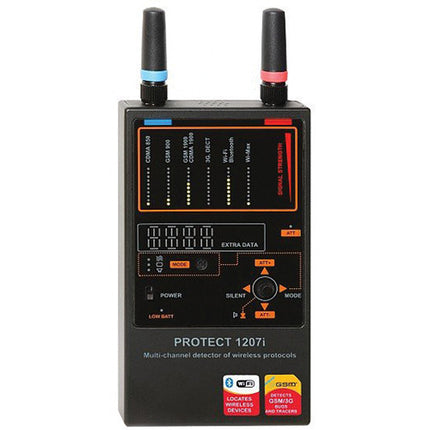 KJB Security Products Detector Multicanal para Protocolos Inalámbricos Alcance 30 Pies Detecta GSM CDMA 3G 4G Bluetooth WiFi