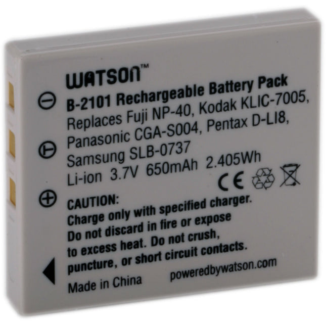 Watson NP-40 Batería de Ion de Litio 3.7V 650mAh Compatible cámaras Fujifilm Kodak Panasonic