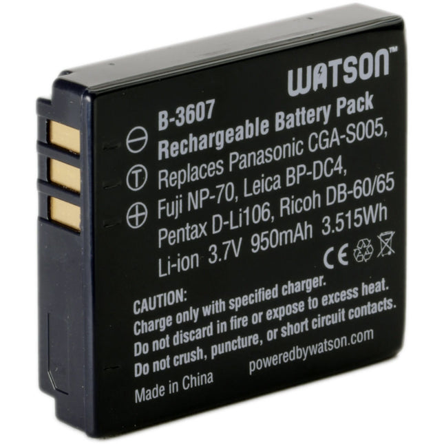 Watson CGA-S005 Batería de ion de litio 3.7V 950mAh compatible Panasonic Fujifilm Leica Ricoh