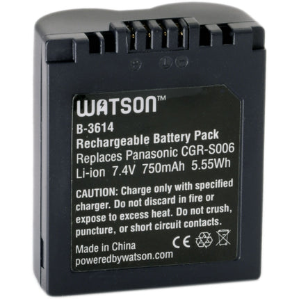 Watson CGR-S006 Batería de Iones de Litio 7.4V 750mAh Repuesto Panasonic