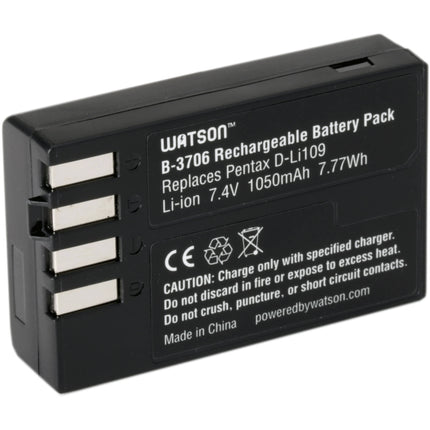 Watson D-LI109 Batería de iones de litio 7.4V 1050mAh para Pentax