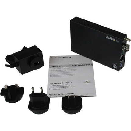 StarTech Conversor de Medios de Fibra Multimodo Gigabit 1000 Mb/s con Conector LC Negro