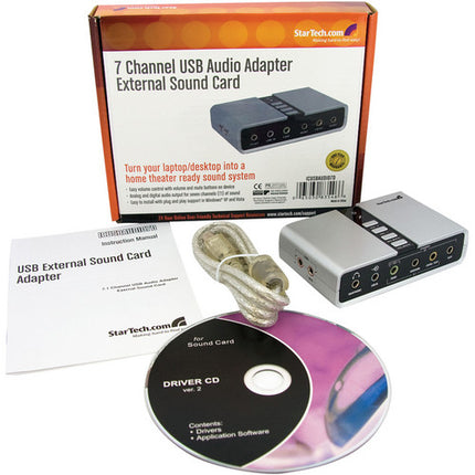 StarTech 7.1 USB Adaptador de Audio Externo Sonido Surround 7.1 2 SPDIF 8 Mini-jack
