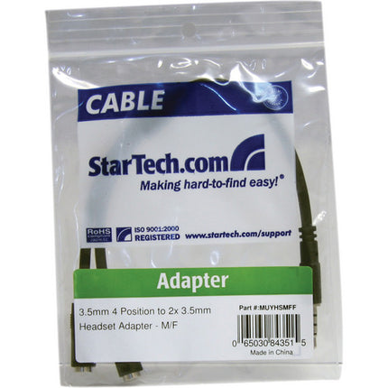 StarTech Headset Adapter Adaptador de Audio y Micrófono 3.5 mm Compacto