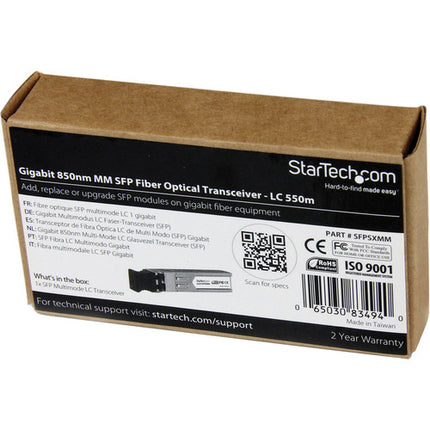 StarTech Transceptor Óptico SFP Multimodal 850nm LC 550m Gigabit