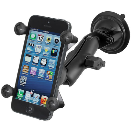 RAM Mounts Twist-Lock Soporte con Ventosa y X-Grip para Teléfonos 3.25"