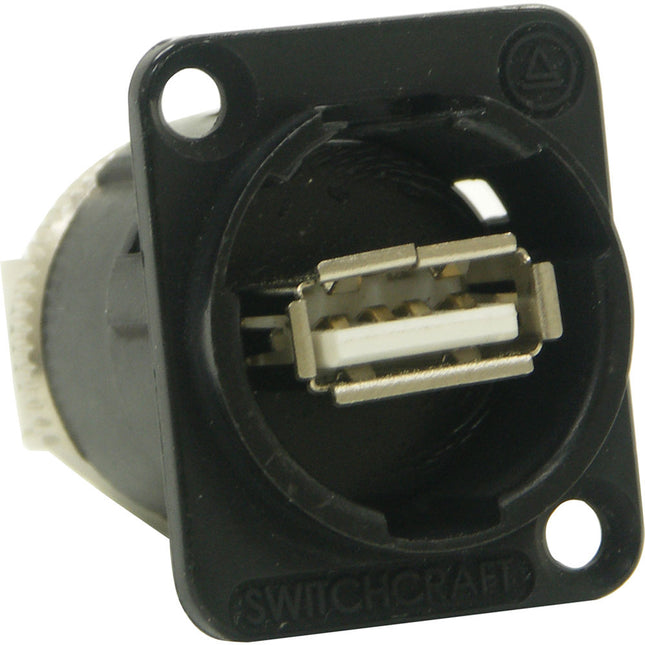 Switchcraft EH Series Conector USB A Hembra a USB B Hembra Acabado Cromo Negro RoHS