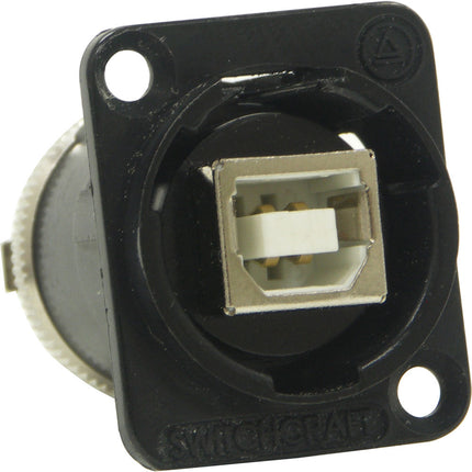 Switchcraft EH Series conector USB tipo B a tipo A panel de zinc alloy negro cromado