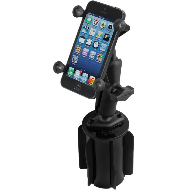 RAM Mounts RAM-A-CAN II Soporte Universal para Portavasos y Móvil con Agarre X-Grip para Dispositivos de 1.88 a 3.25 Pulgadas