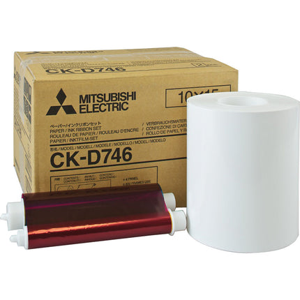 Mitsubishi CK-D746 Kit de papel y tinta 4 x 6 pulgadas 2 rollos 400 impresiones