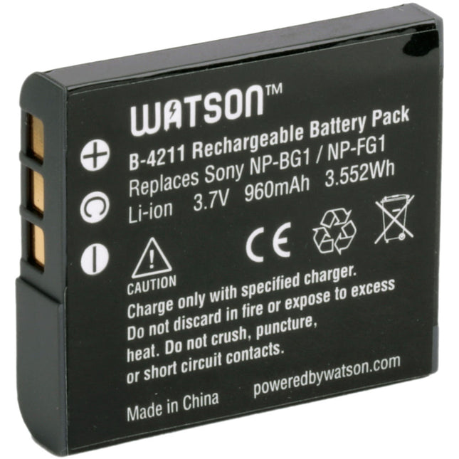 Watson Batería de Ion de Litio NP-FG1 NP-BG1 3.7V 960mAh Recambio