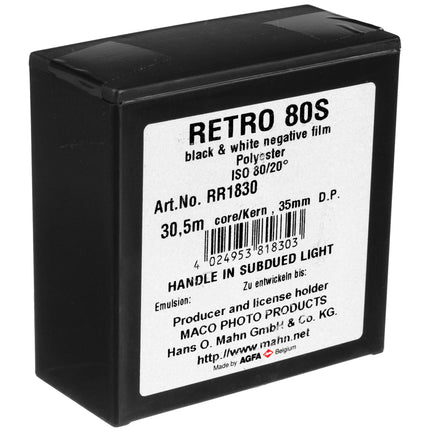 Rollei Retro 80S Película Negativa Blanco y Negro 35mm ISO 80 100'