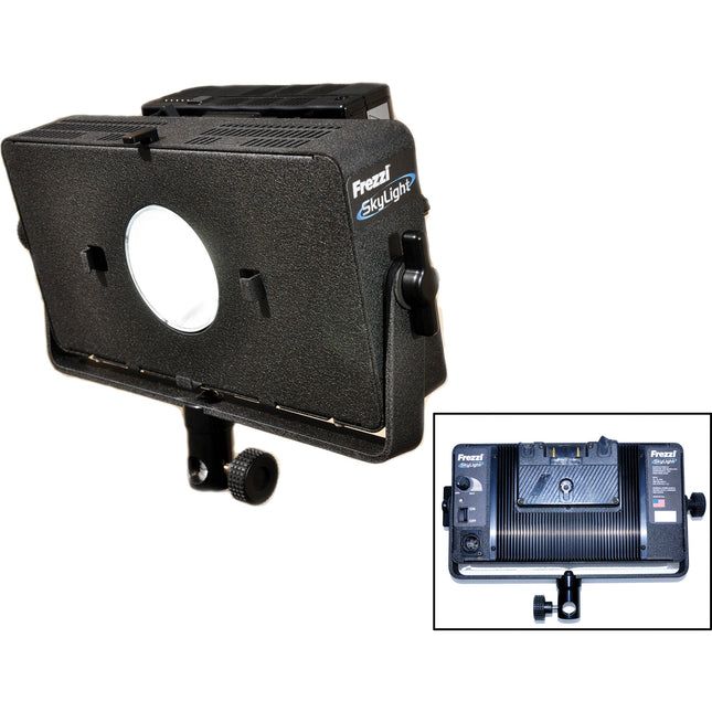 Frezzi SKY1A Luz LED portátil con salida tipo HMI y montura A/B batería 5600K 650W equivalente tungsteno