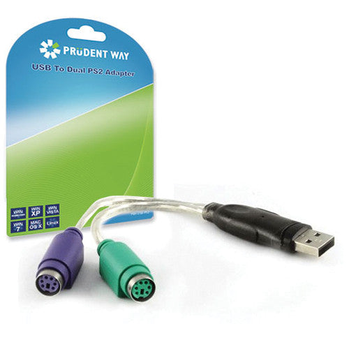 Prudent Way Adaptador USB a Dual PS2 para Ratones y Teclados USB