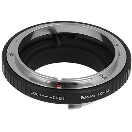 FotodioX Adaptador de lente Canon FD con control de iris integrado para cámaras Leica M con enfoque a infinito y acabado en acero inoxidable