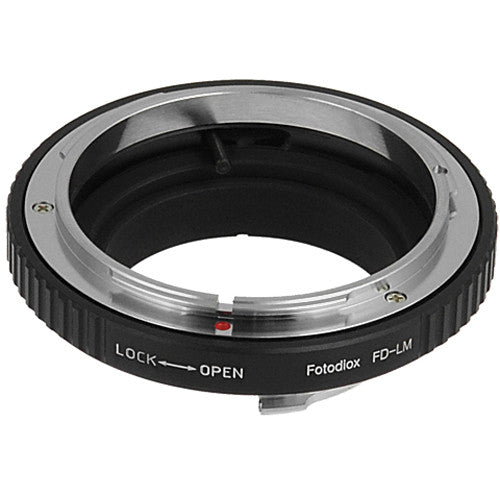 FotodioX Adaptador de lente Canon FD con control de iris integrado para cámaras Leica M con enfoque a infinito y acabado en acero inoxidable